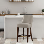 Beever Wood Chenille Counter Stool