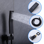 Black Shower System with Tub Spout