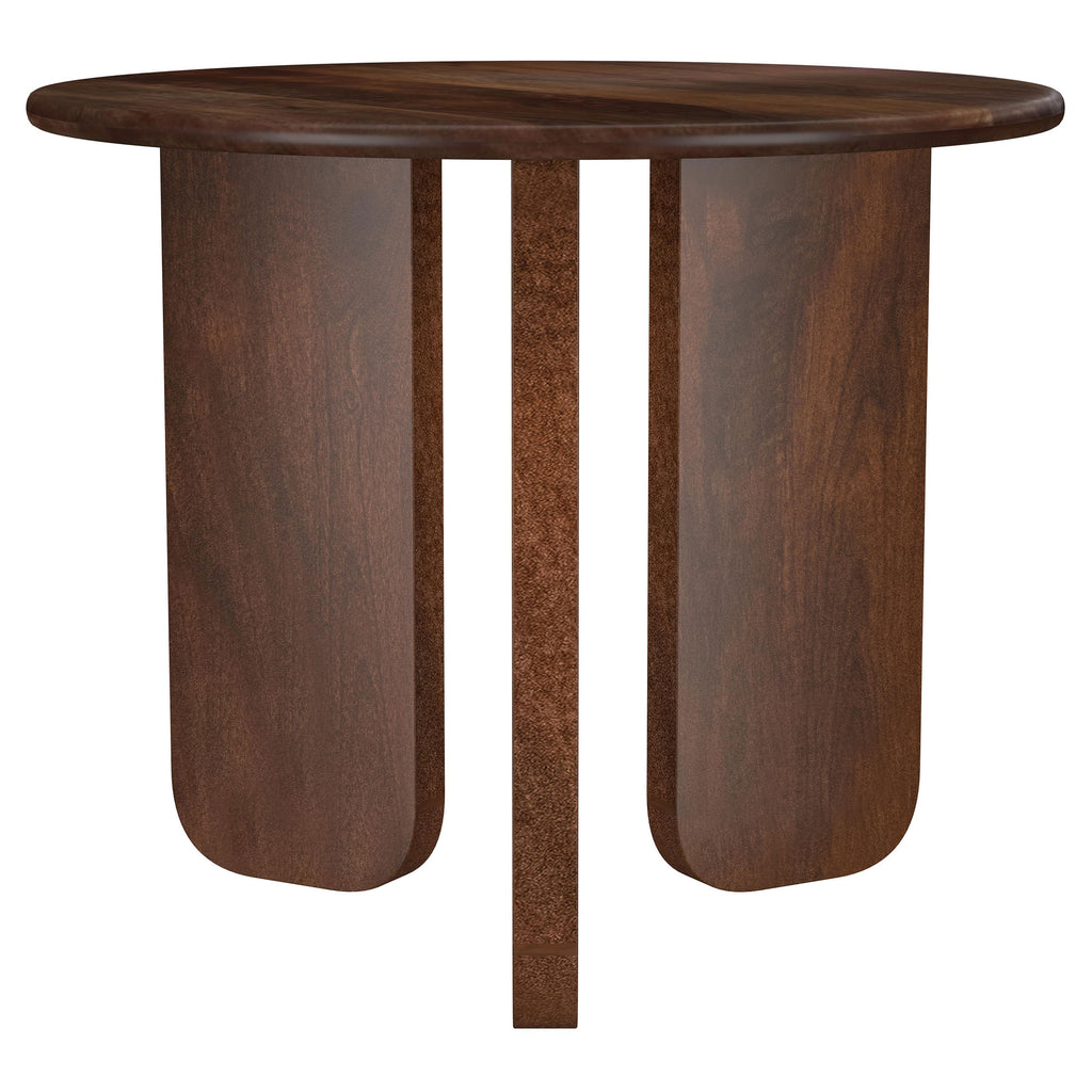 Columbo Brown Wood Round End Table