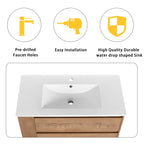 36" Wall-Mounted Bathroom Vanity With Sink and Storage Rack