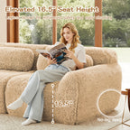 114" Soft And Fluffy Plush Fabric Modular Sectional Sofa
