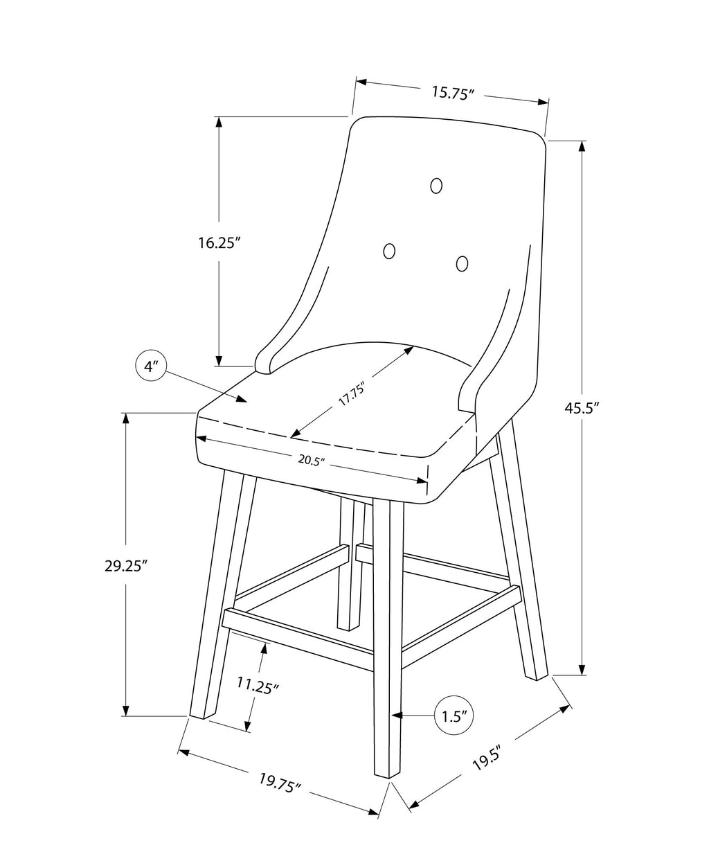 Bar Stool Set Of 2, Swivel, Bar Height