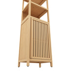 Storage Tall Slim Cabinet with Shutter Door and 3 Tier Shelves