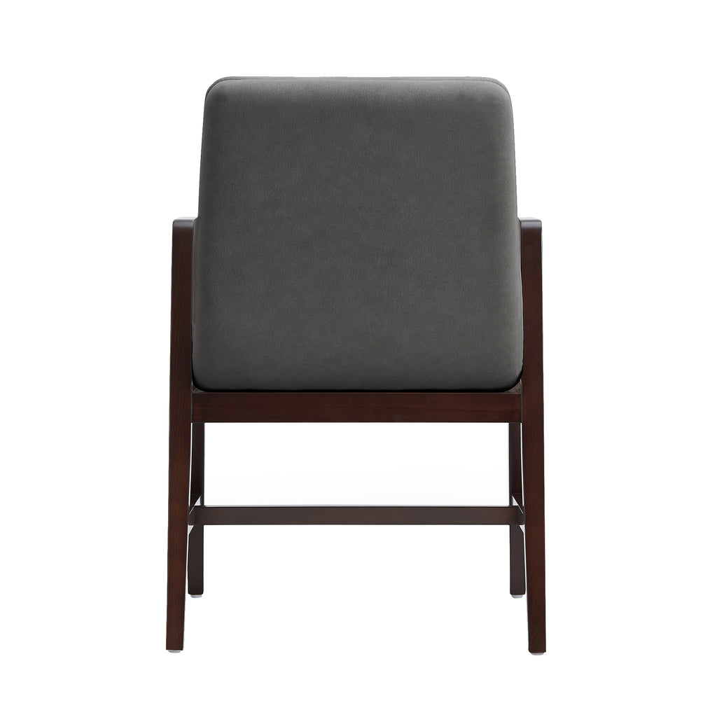 Stella Wood Velvet Armchair in Graphite