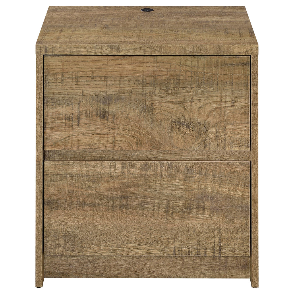 Geary Mango 2-Drawer Nightstand with LED Lights and USB