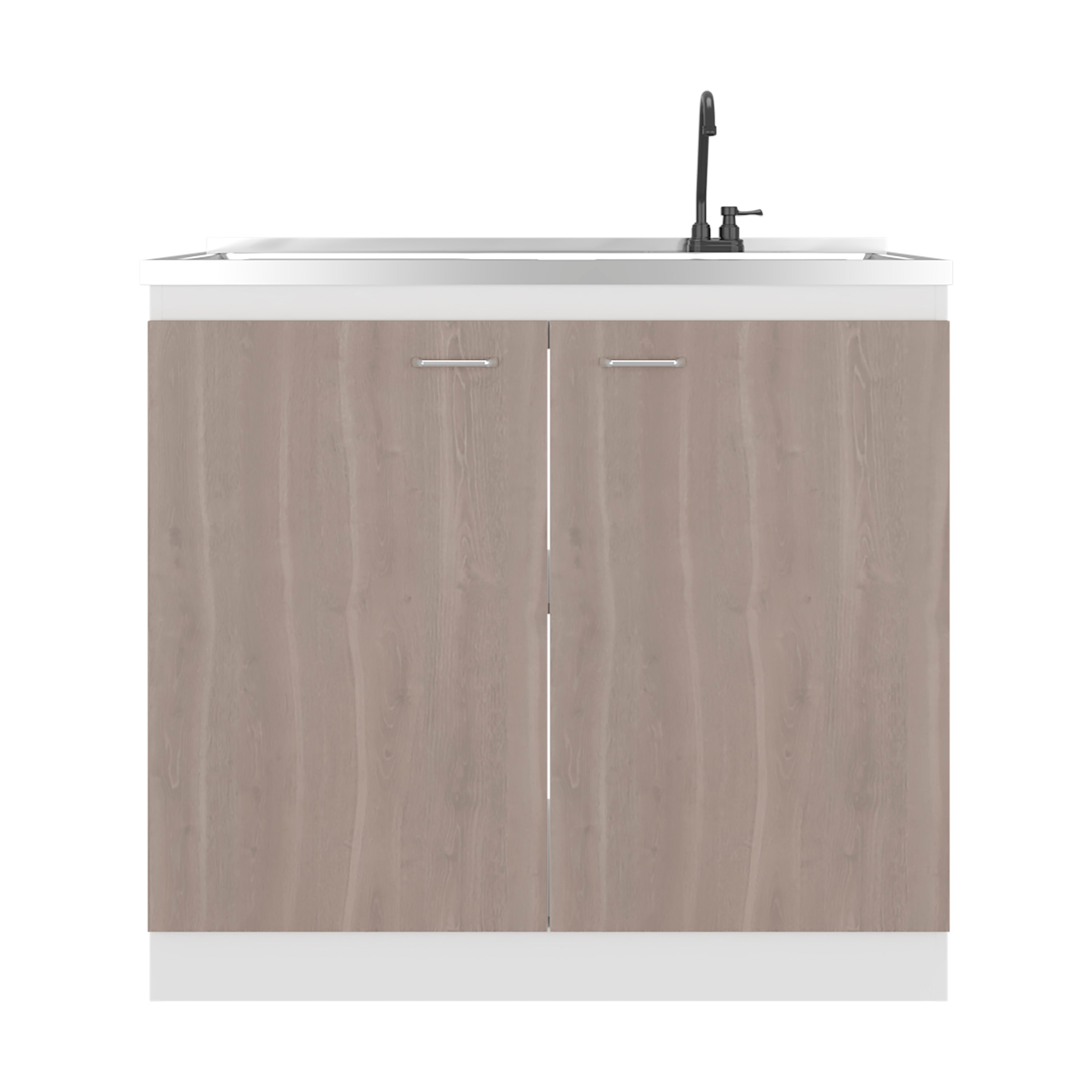 Salento Freestanding Sink, Double Door Cabinet, Two Shelves