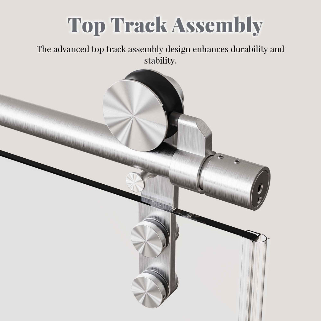 Frameless Single Sliding Shower Doors Without Soft-Close
