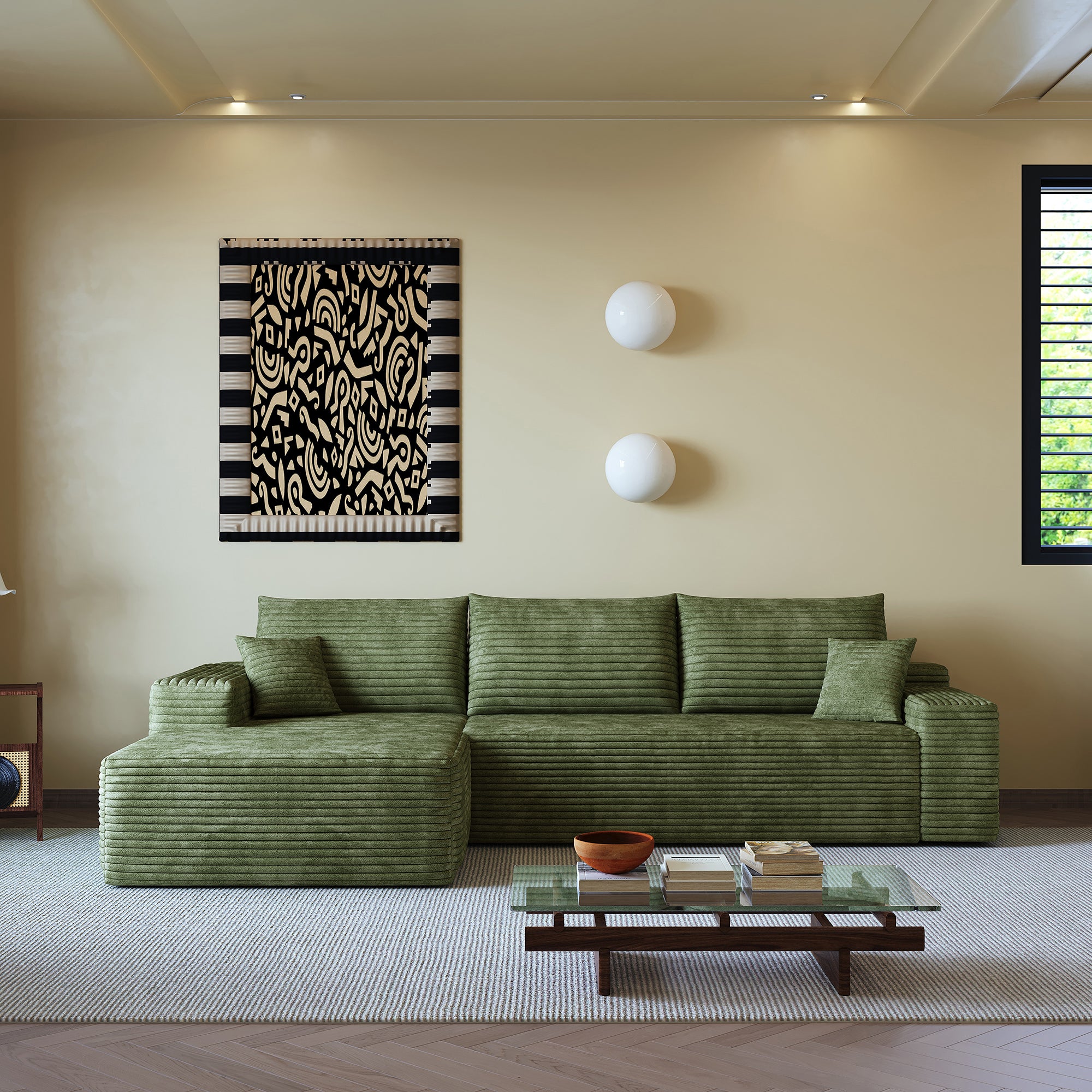 107" Cloud Sectional Couch with L-Shape Chaise