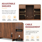 Fluted Buffet Wine Cabinet With Mini Fridge Nook