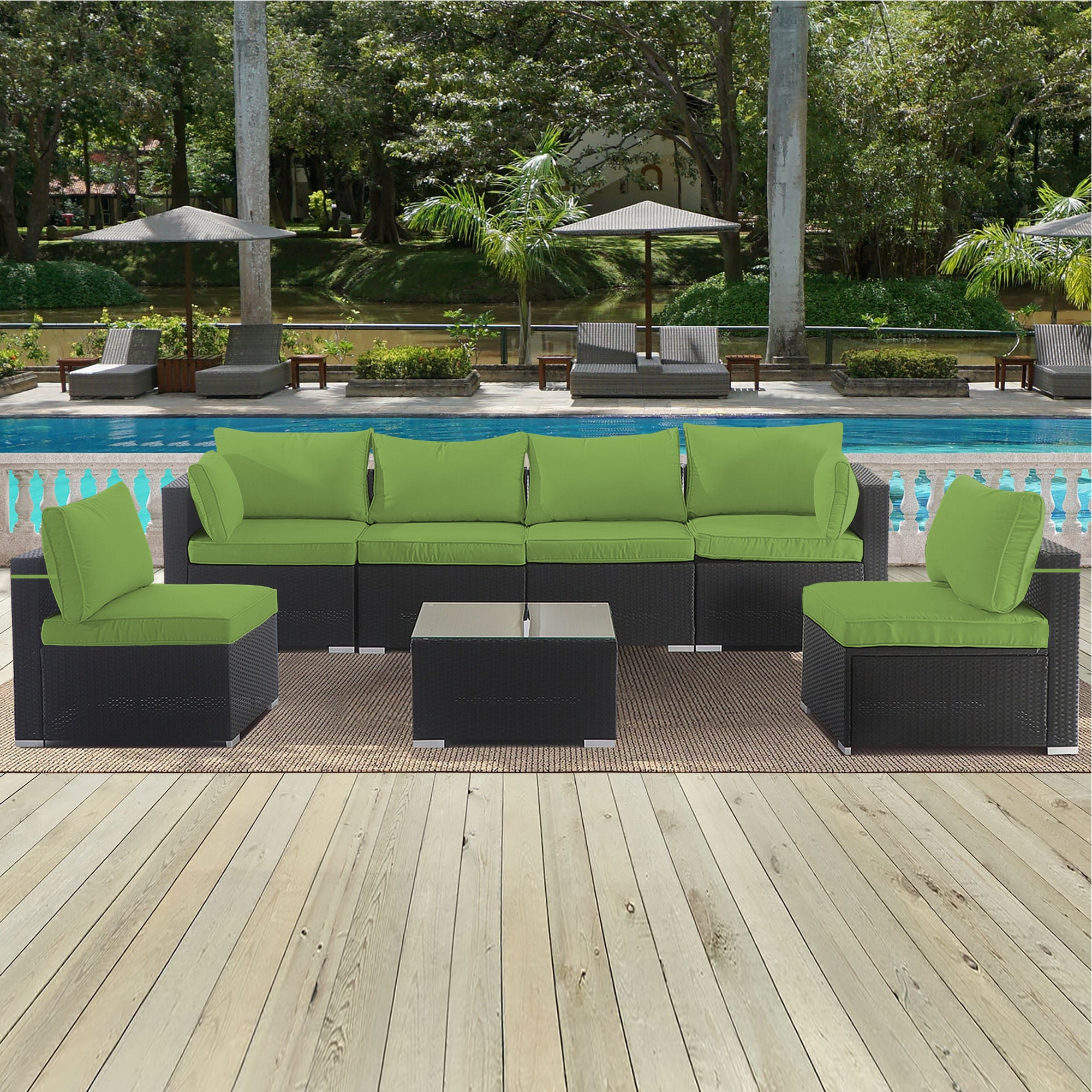Cushion Covers for 7 Pcs Wicker Rattan Sectional Sofa