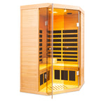 Two Persons Deluxe Hemlock Far Infrared Corner Sauna
