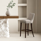 Beever Wood Upholstered Chenille Barstool