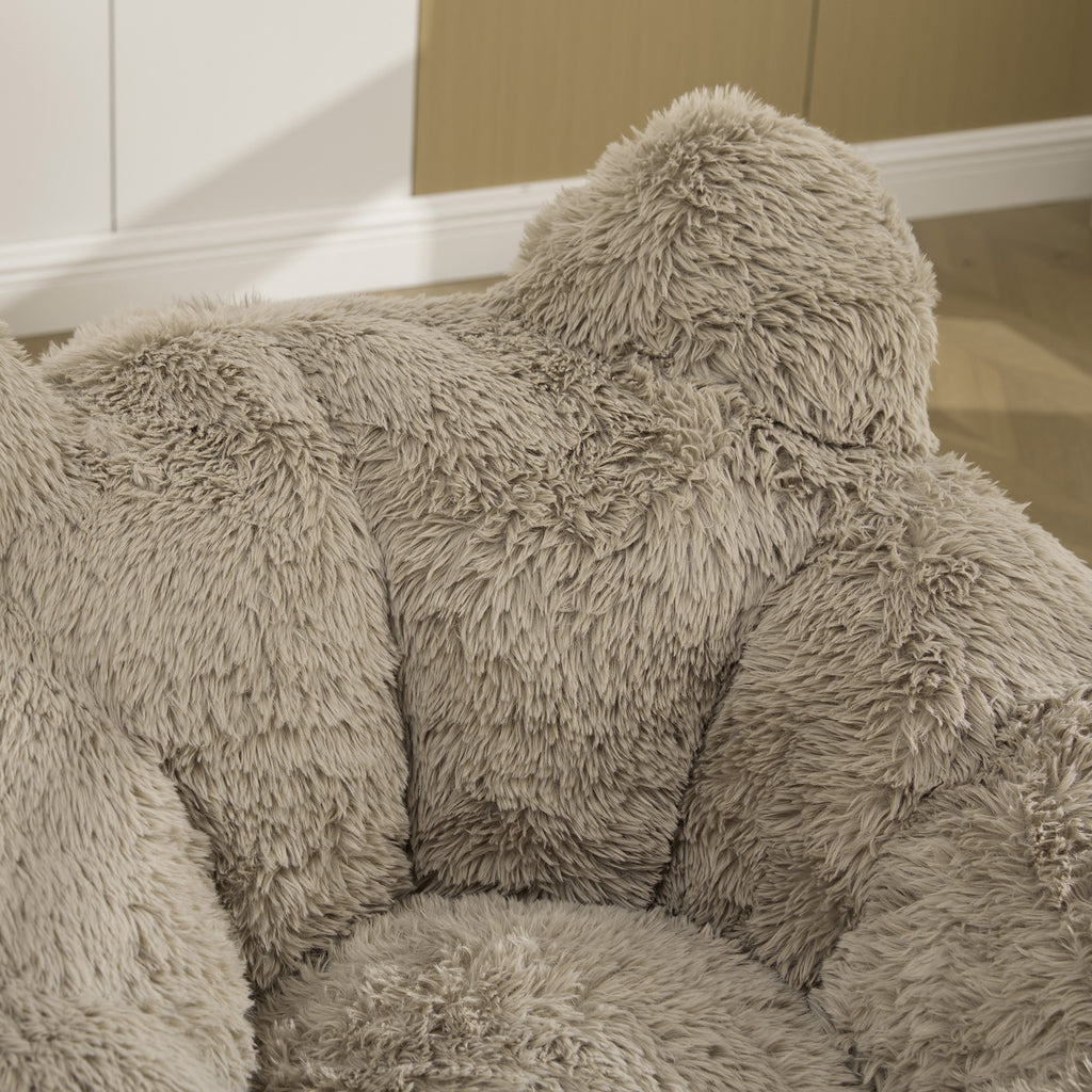 41.7'' W Boneless Single Sofa, Faux Fur Bean Bag Chair