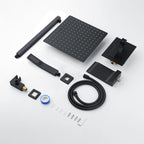 Black Shower Faucet Set with Rainfall Shower Head
