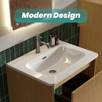 Integrated Glossy White Ceramic Sink
