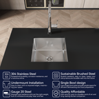 Stainless Steel Kitchen Sink - 18"x18" Single Bowl