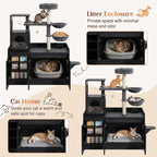 50.6" Cat Tree with Litter Box Enclosure