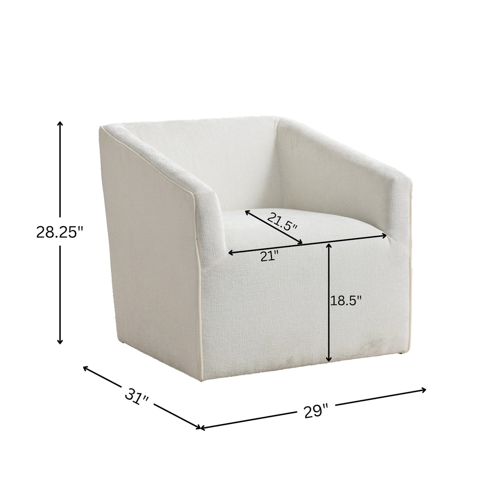 Nice Modern Upholstered Barrel Armchair, 360° Swivel