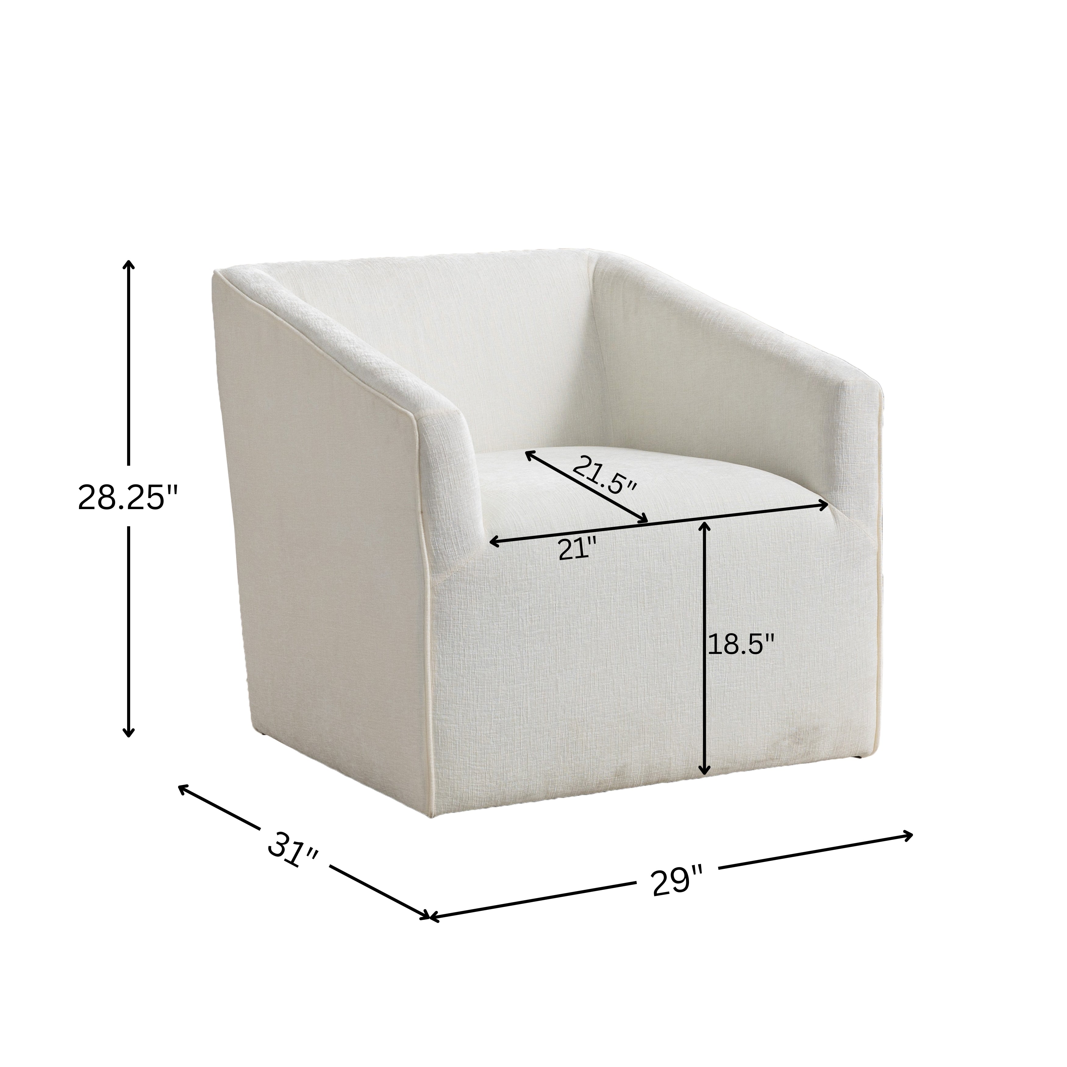Nice Modern Upholstered Barrel Armchair, 360° Swivel
