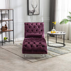 Velvet Chaise Lounge Indoor Chair (Purple Velvet)