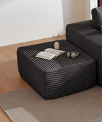 Plush Grey Ottoman