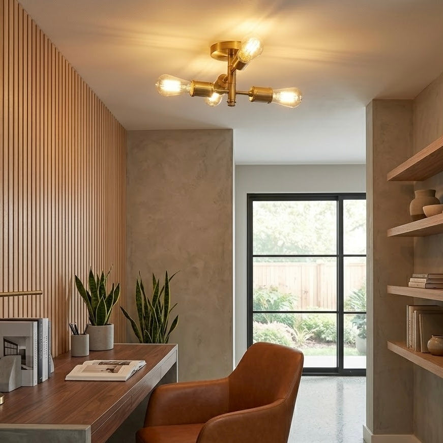 Ephemeral Four Lights Semi Flush Mount Pendant