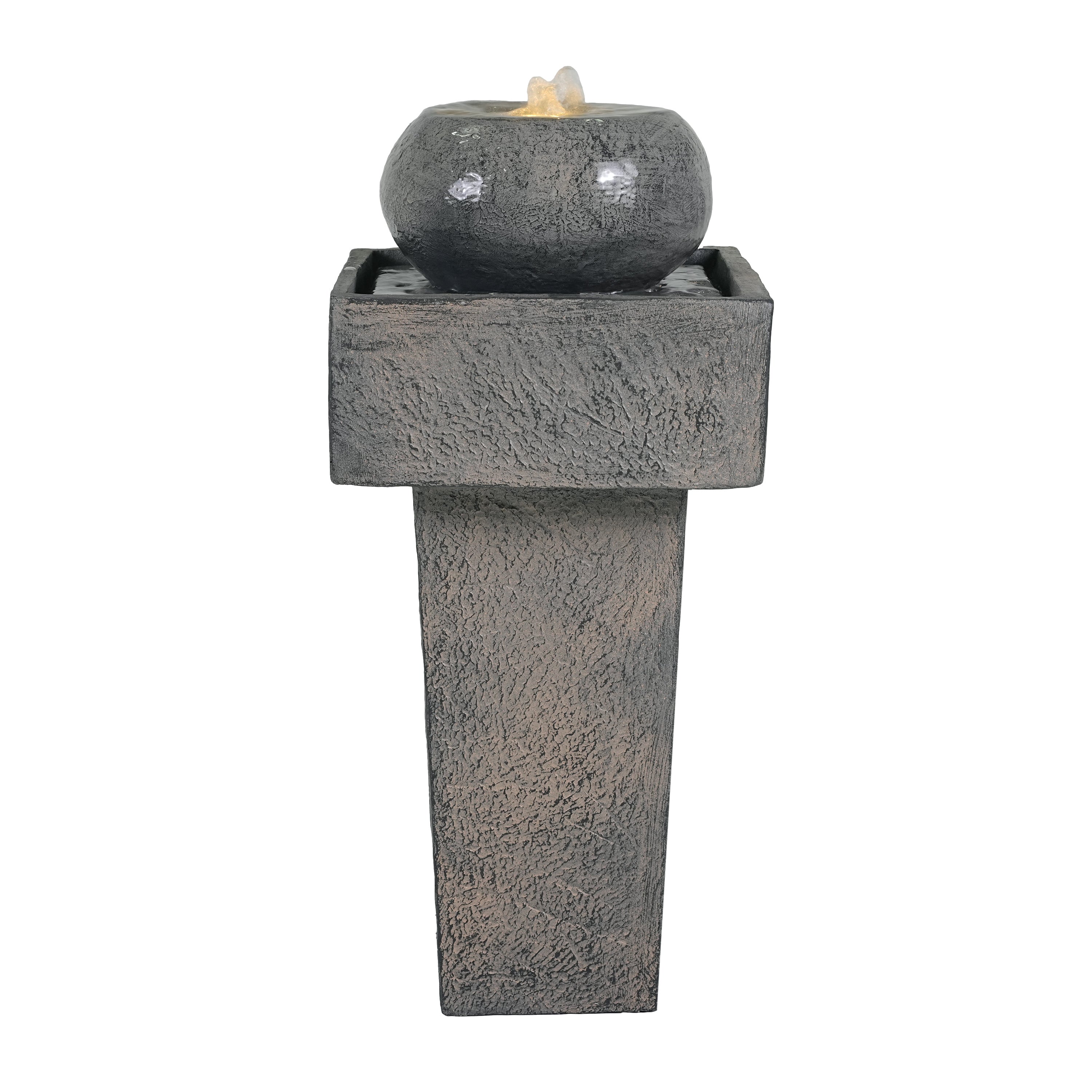 25.59"H Minimalist Concrete Column Fountain