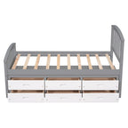 Twin Size Platform Storage Bed with 6 Drawers, Grey