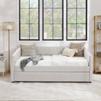 Full Size Daybed with Trundle Upholstered Sofa Bed