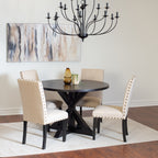 Mytzi 5-Piece Dining Set, Cross-Buck Dining Table with 4 Stylish Chairs