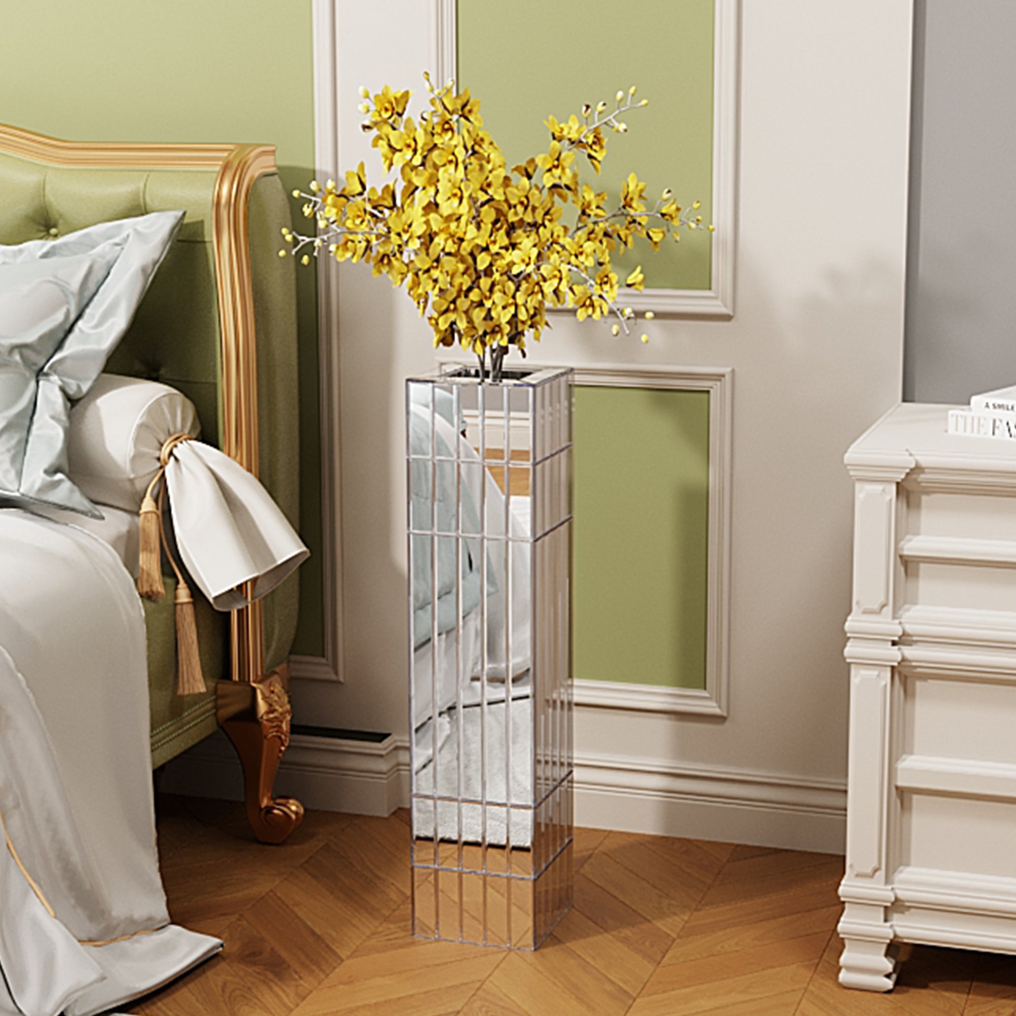 Tall Floor Vase 29.92" (76cm) Mirrored Floor Vase