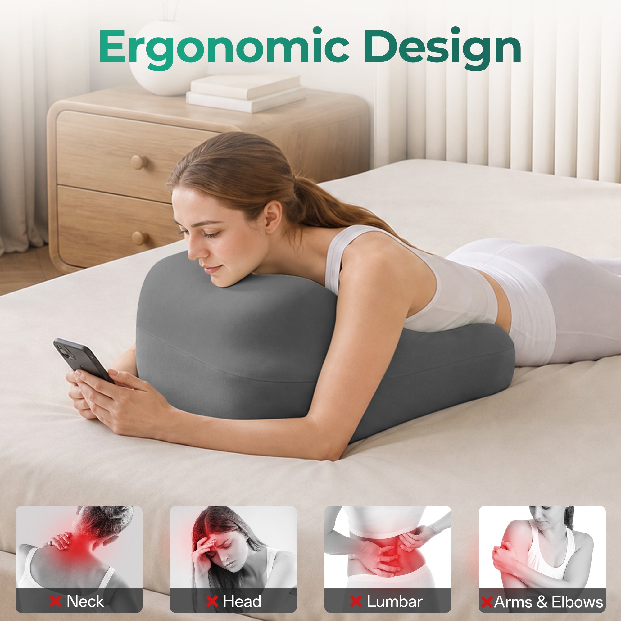 27° Ergonomic Memory Foam Support Pillow