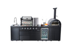 Black 112-Inch Stainless Steel Gas Outdoor Kitchen Barbecue Grill