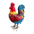 Wrought Iron Rooster Garden Statue