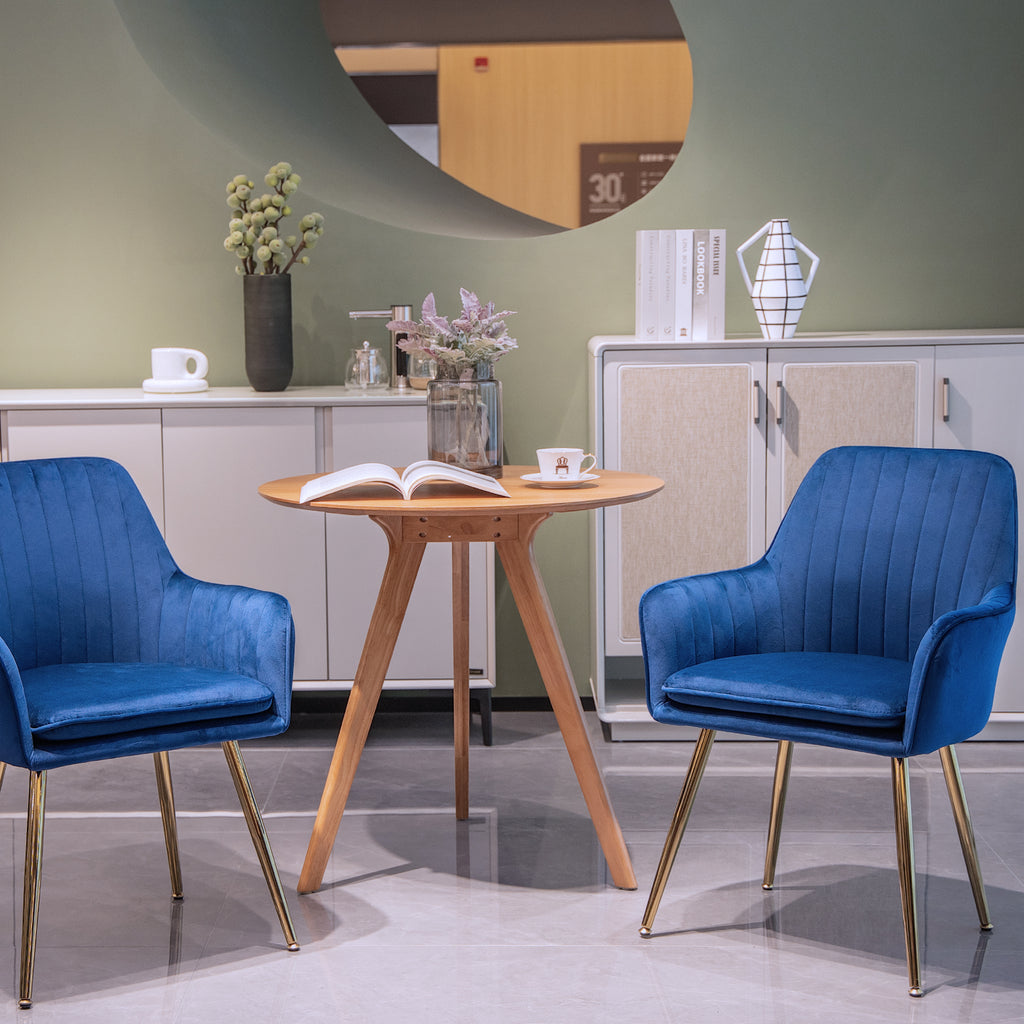 Velvet Dining Chair Set of 2 - Modern Mid-Back Accent Chairs
