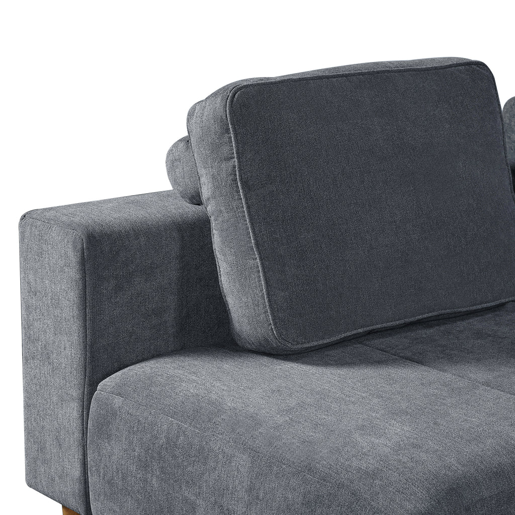 2-Piece 109" L-Shape Convertible Sectional Sofa with Wood Leg
