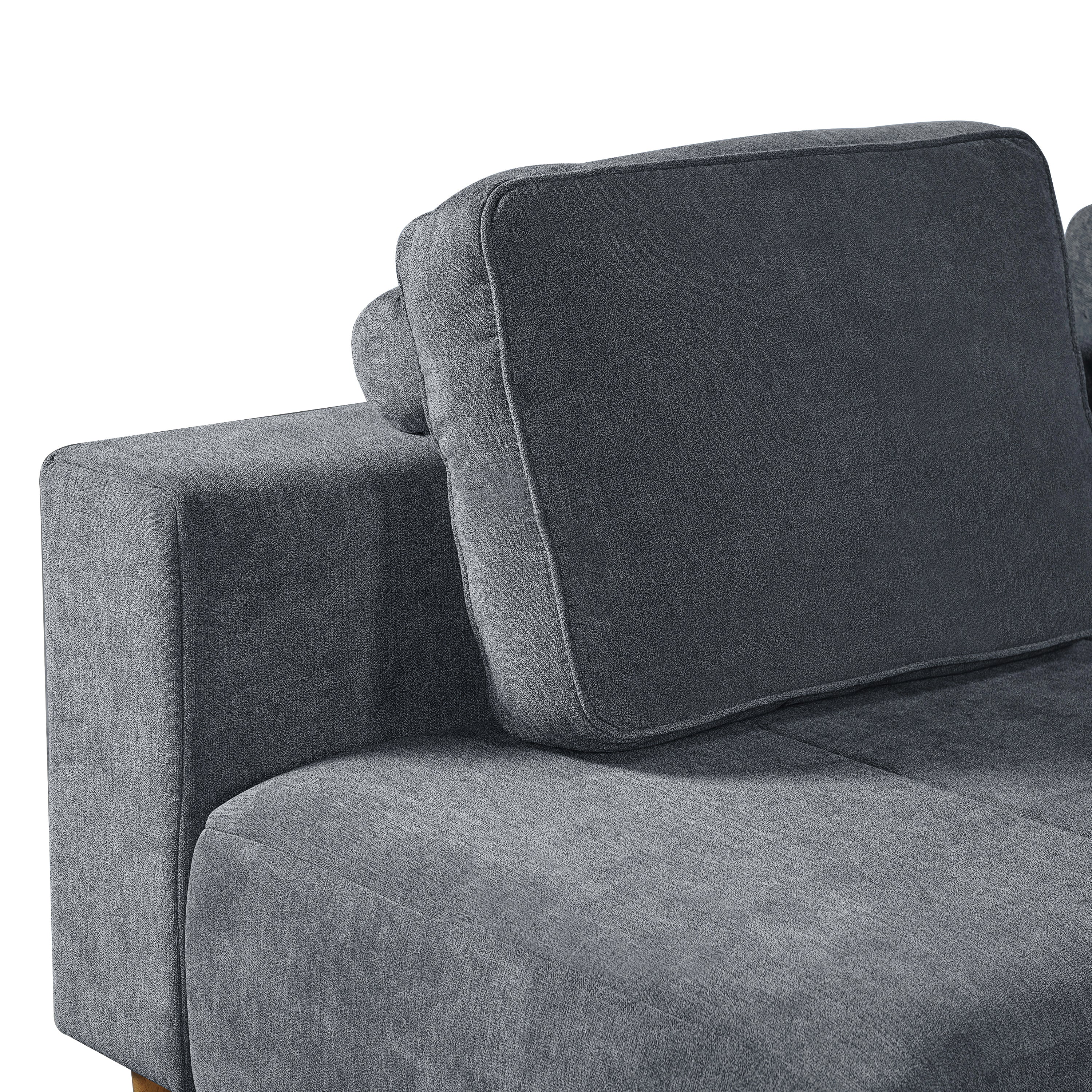 2-Piece 109" L-Shape Convertible Sectional Sofa with Wood Leg