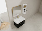30 Inch Wall-Mounted Bathroom Vanity with Sink and Storage Rack