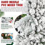 8FT Flocked Christmas Tree with 1445 Tips