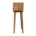 Solid Wood Mini Curved Oak-ish Console Table