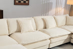 Modern 4-Seat Sectional Sofa with 2 Ottomans