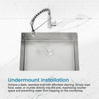 Stainless Steel Kitchen Sink - 27"x19" Undermount
