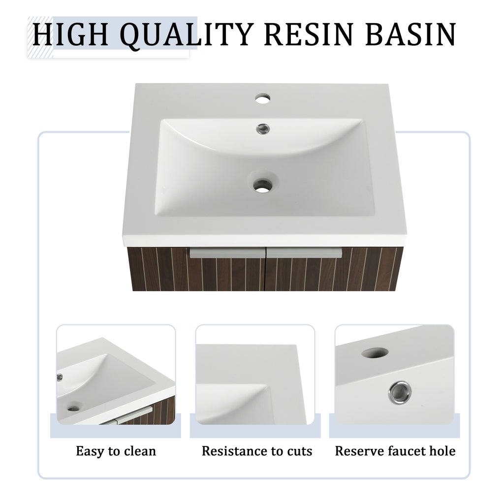 24 Inch Bathroom Cabinet With Resin Sink