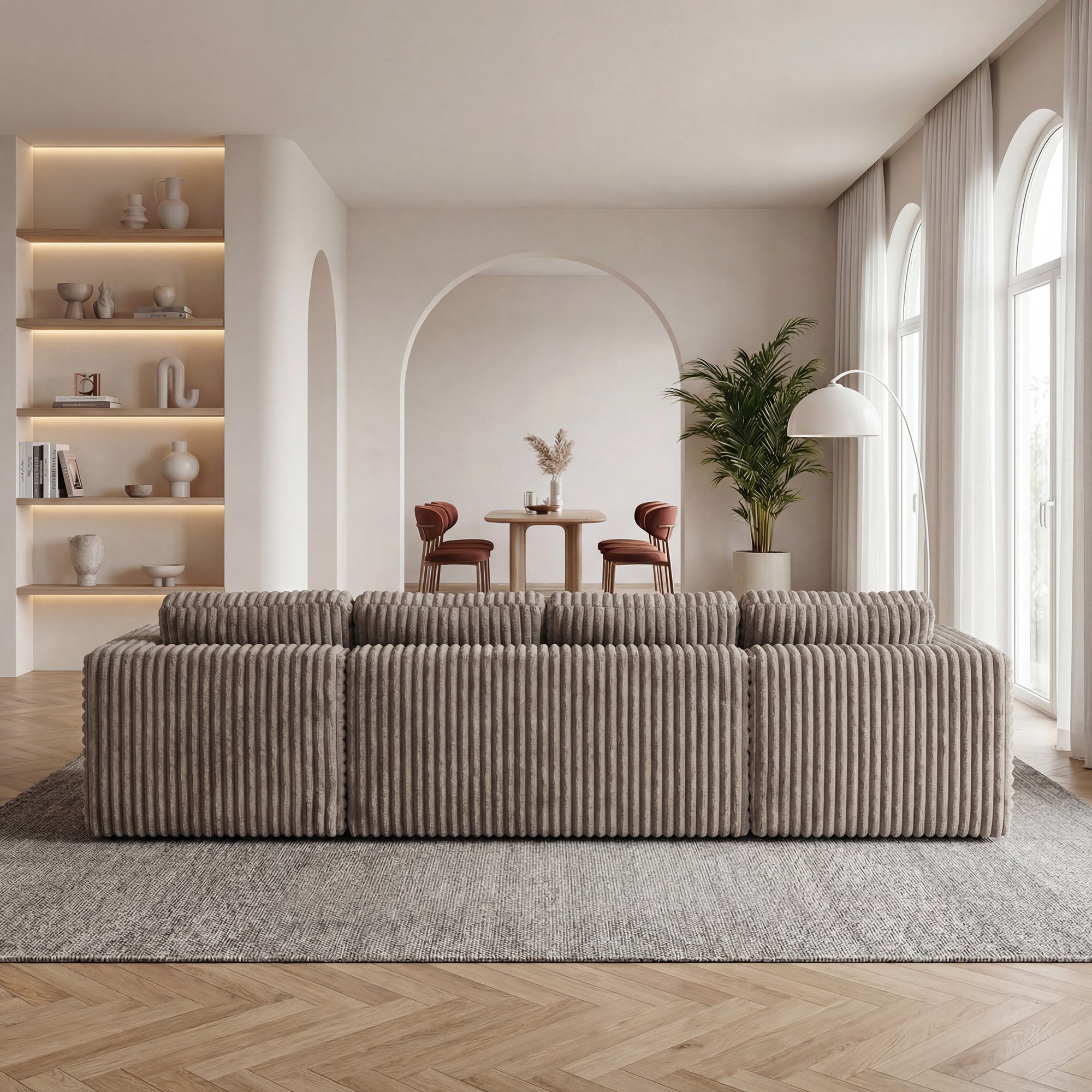 U Shape Modular Sectional Sofa - Khaki