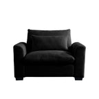 Black Corduroy Deep Seat Single Sofa Accent Chair