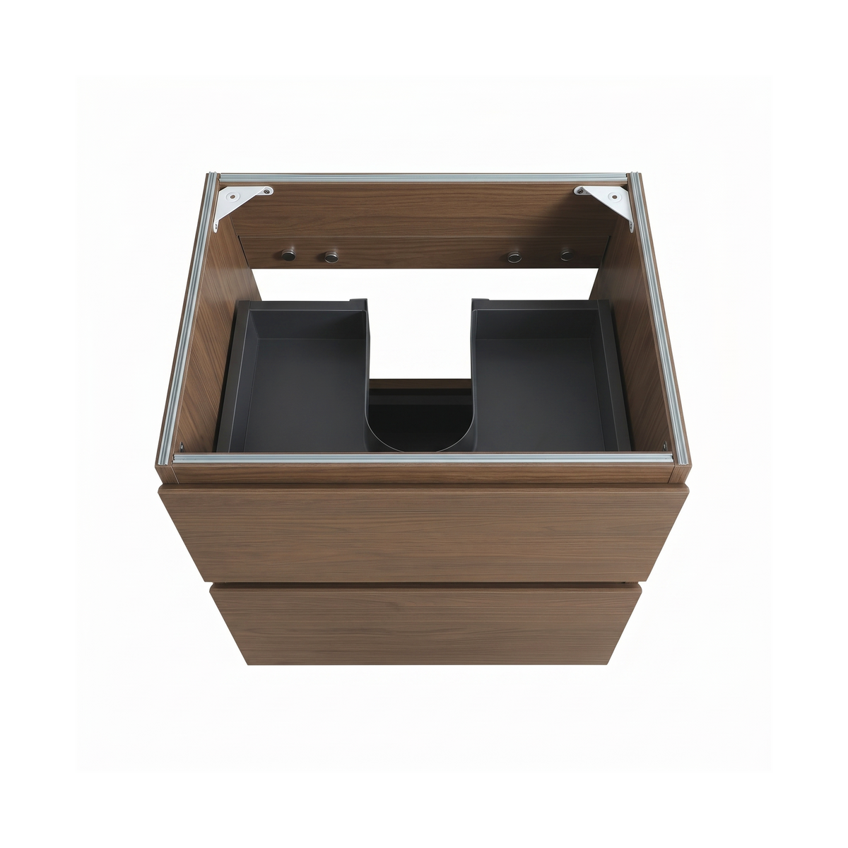 Alice Wall Mount Bathroom Vanity Cabinet, 24-Inch, Walnut Brown