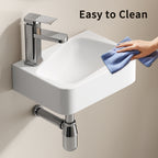 Floating Bathroom Sink Wall Mounted - Rectangle Vessel Sink