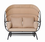 2-Person Outdoor Swing Chair with Adjustable Canopy