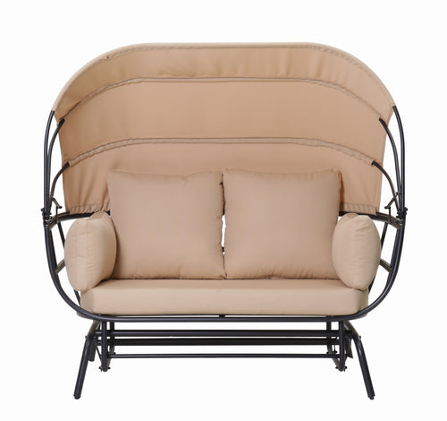 2-Person Outdoor Swing Chair with Adjustable Canopy