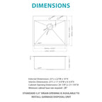 Stainless Steel Drop In Kitchen Sink - 25 x 22 x 10 Inch